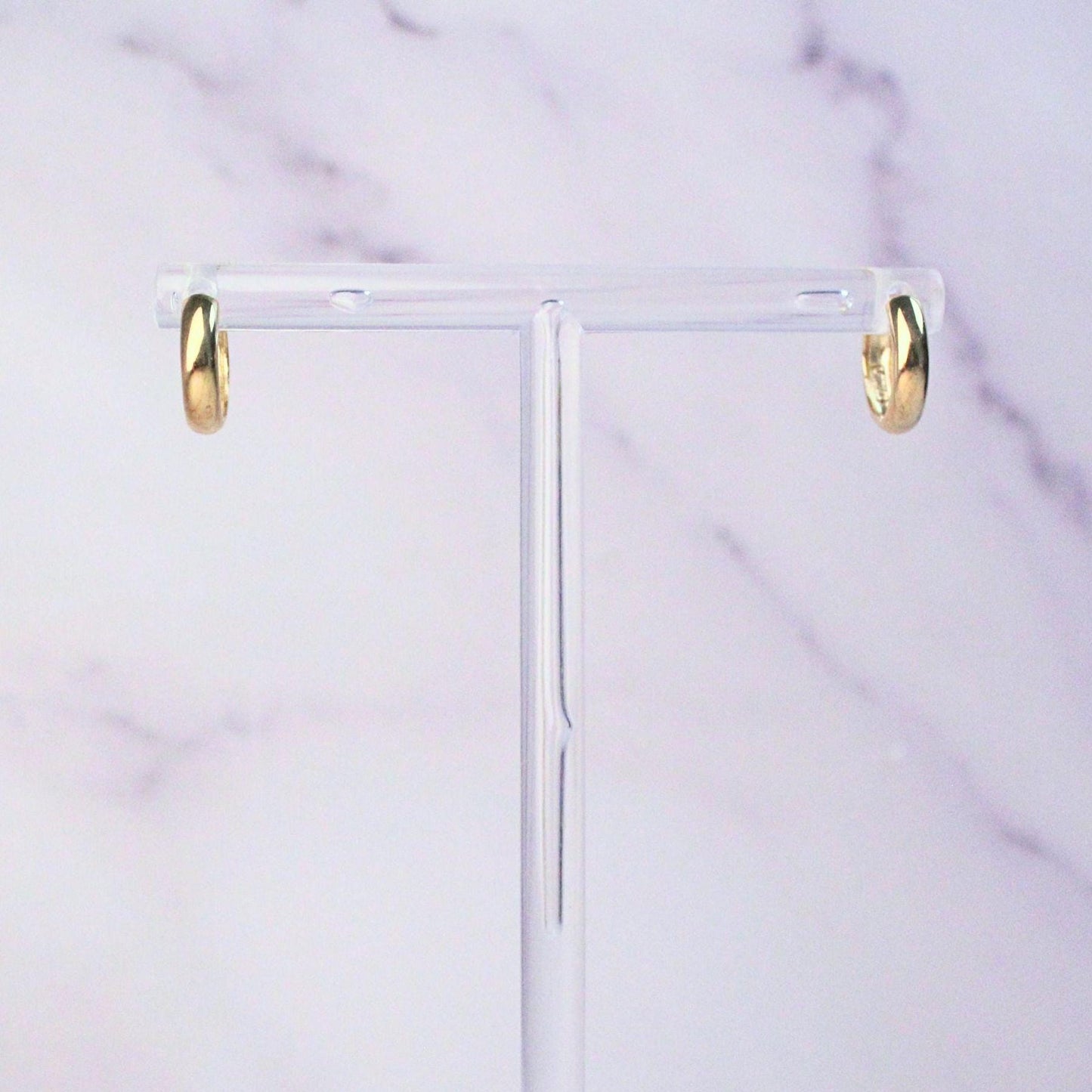 14k Solid Gold Classic Hoop Earrings – 3mm Wide