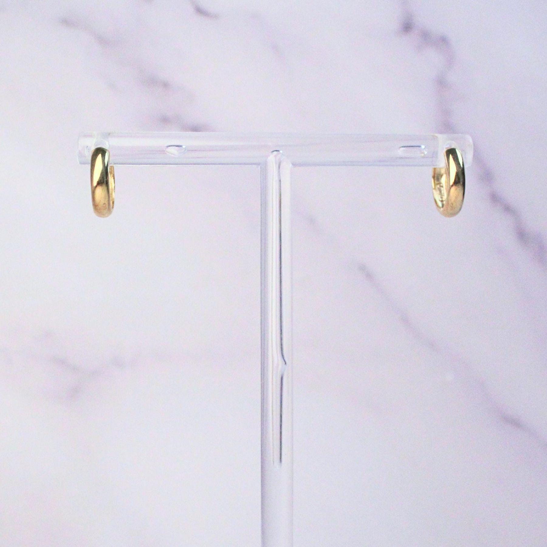 14k Solid Gold Classic Hoop Earrings – 3mm Wide