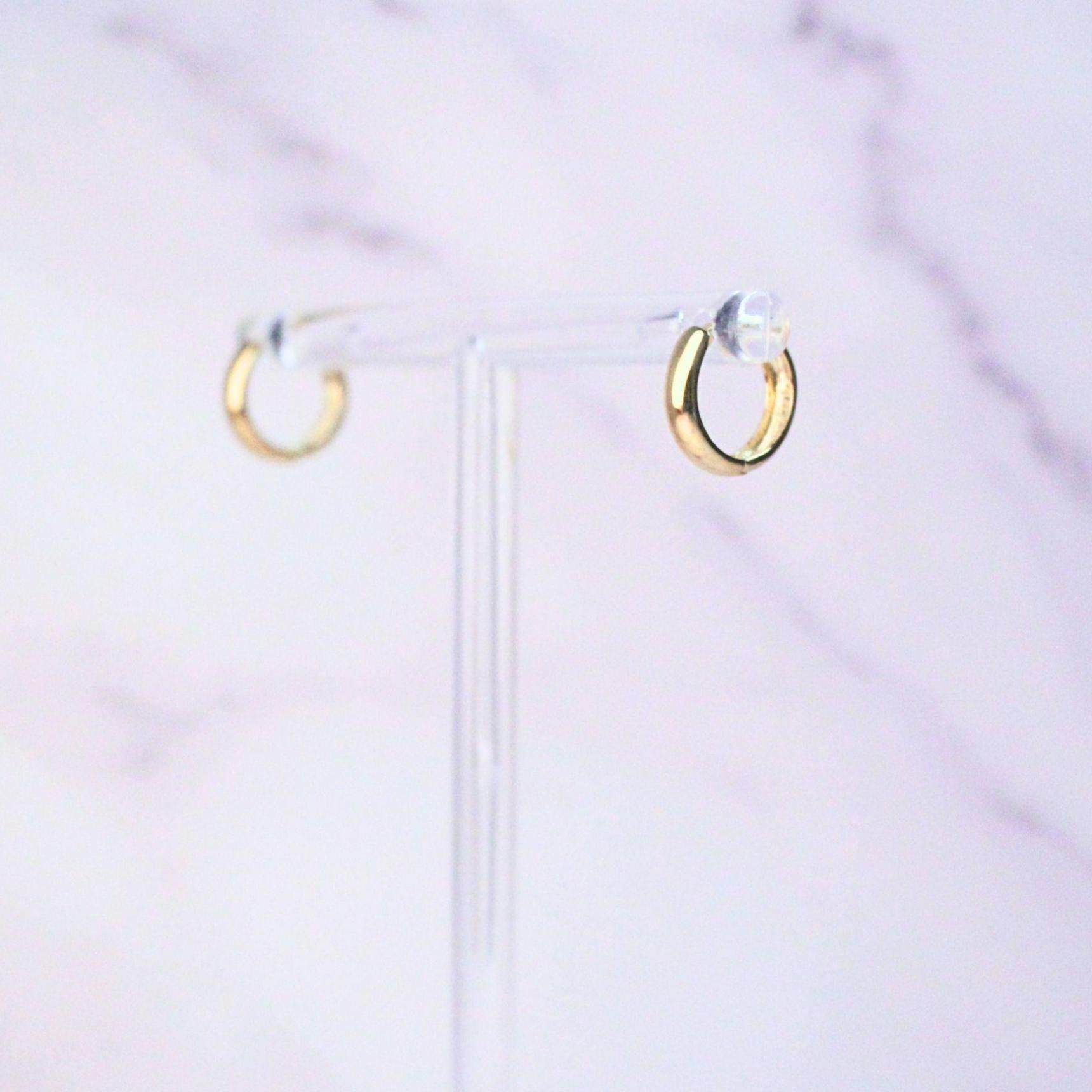14k Solid Gold Classic Hoop Earrings – 3mm Wide