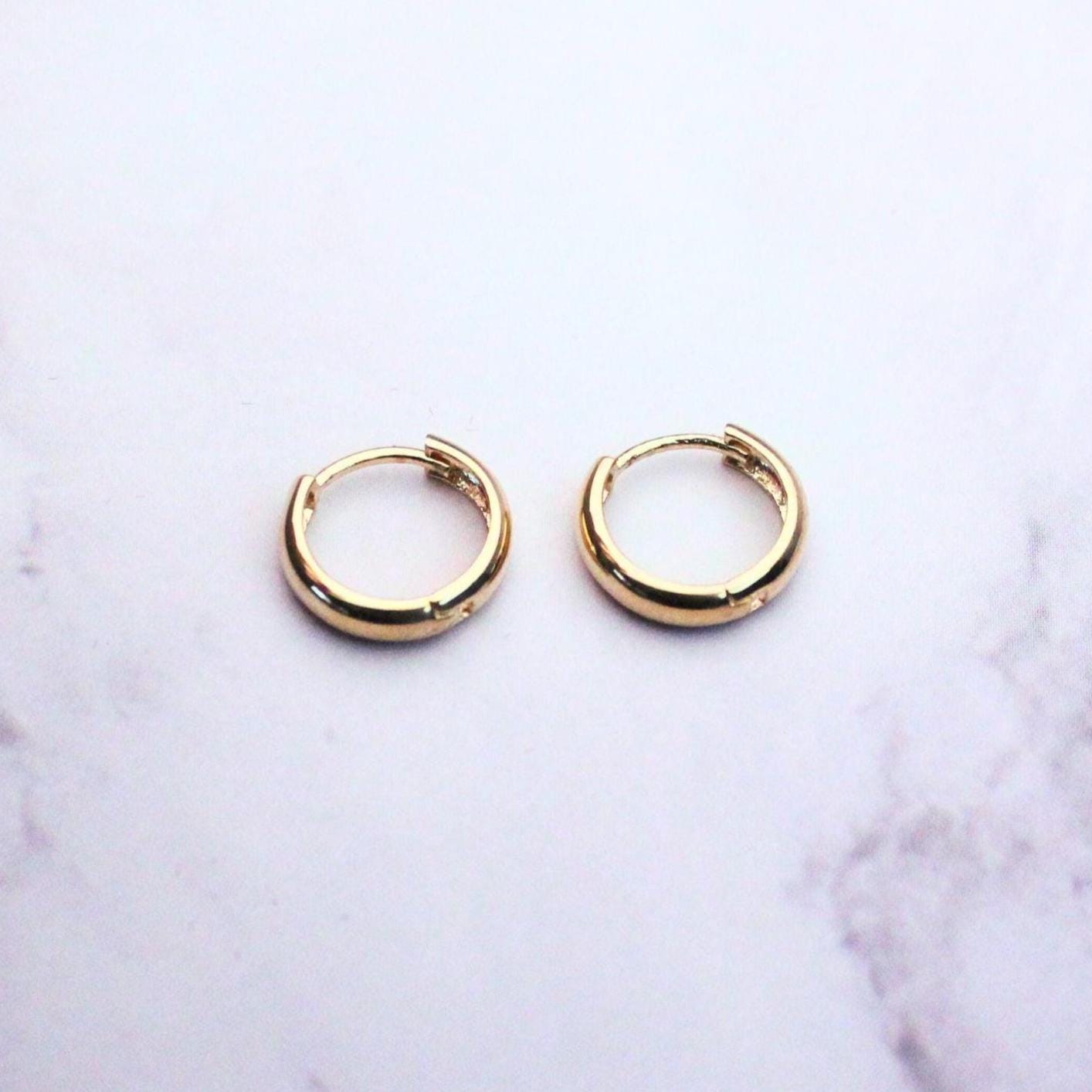14k Solid Gold Classic Hoop Earrings – 3mm Wide