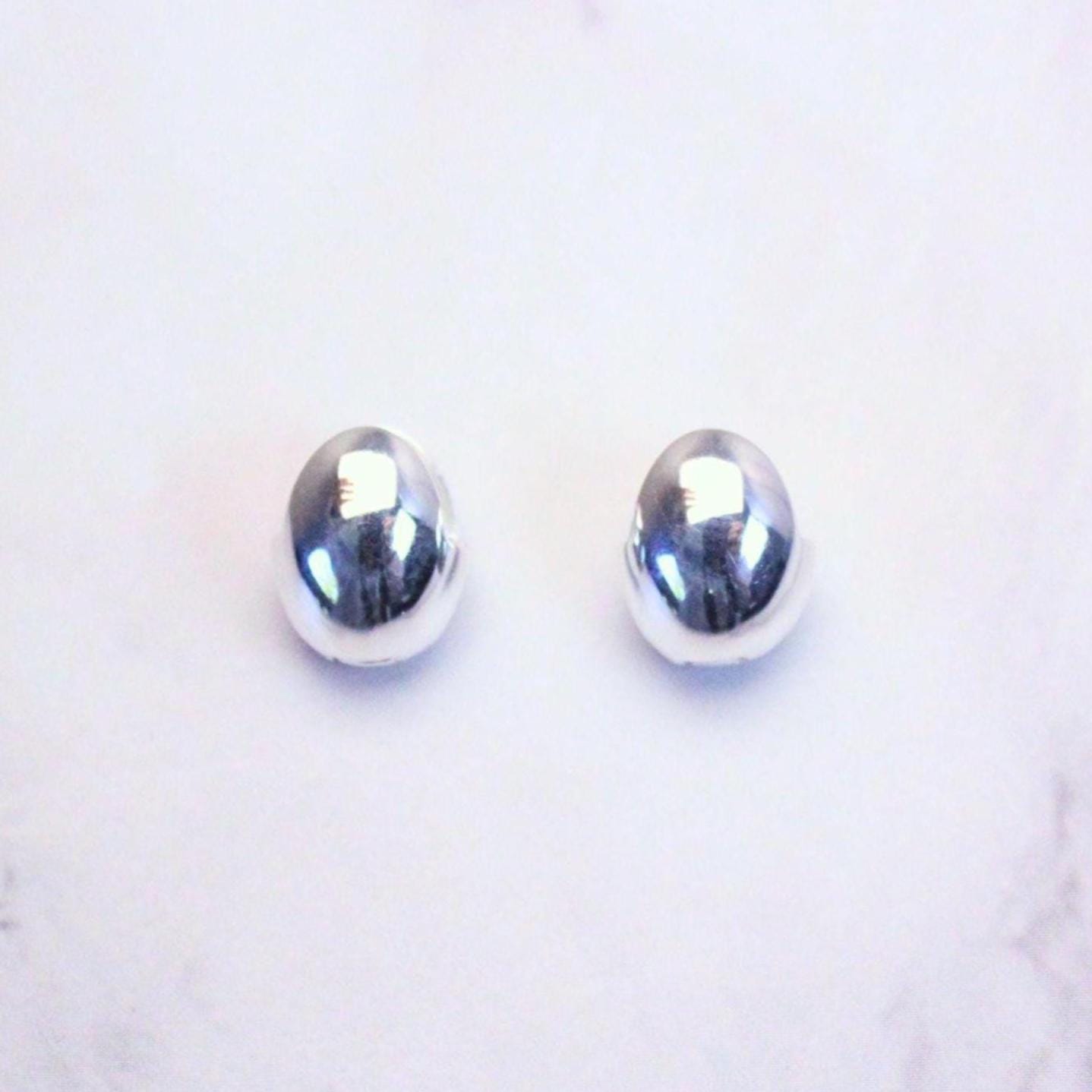 Minimalist Sterling Silver Abigail Dome Earrings | Classic Rounded Studs | Timeless Everyday Jewelry