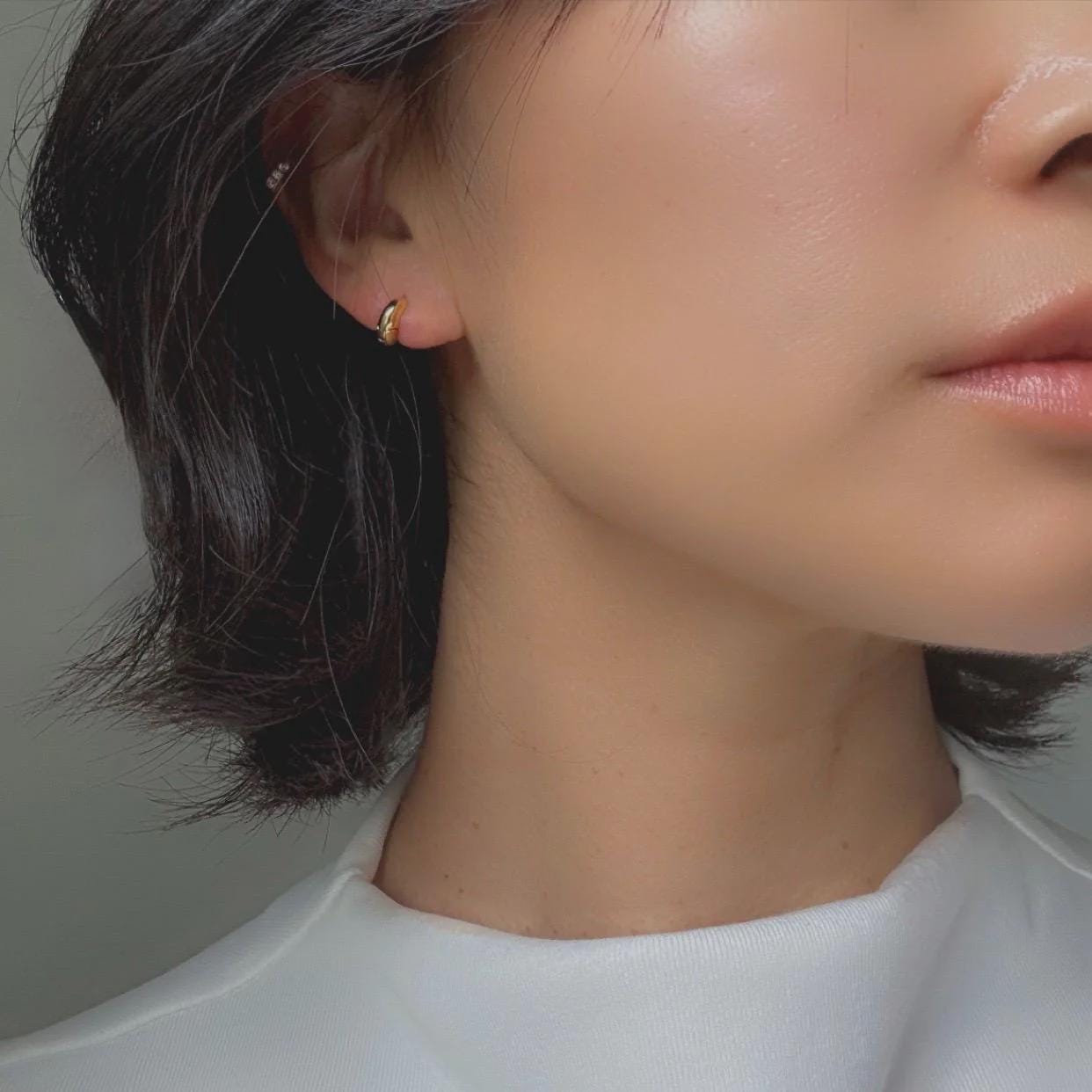 Minimalist Ultra Mini Sterling Silver Stella Earrings | 14k Gold Plated | Everyday Hoop Studs