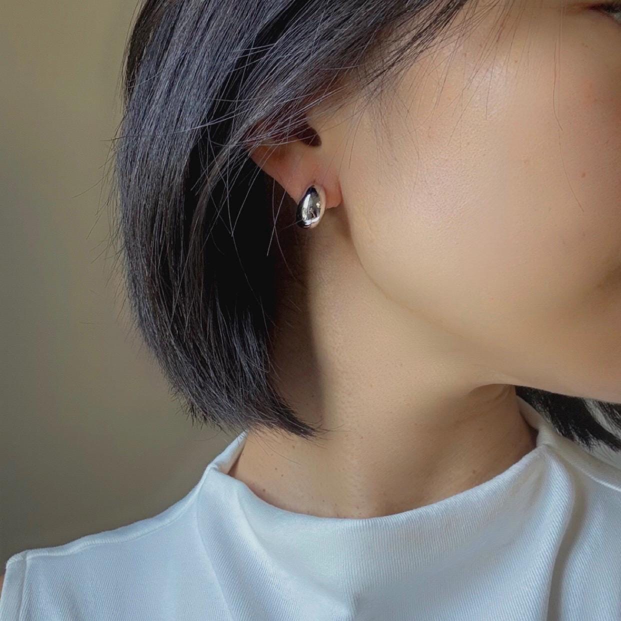 Minimalist Crescent Sterling Silver Zoey Earrings Everyday Statement Jewelry