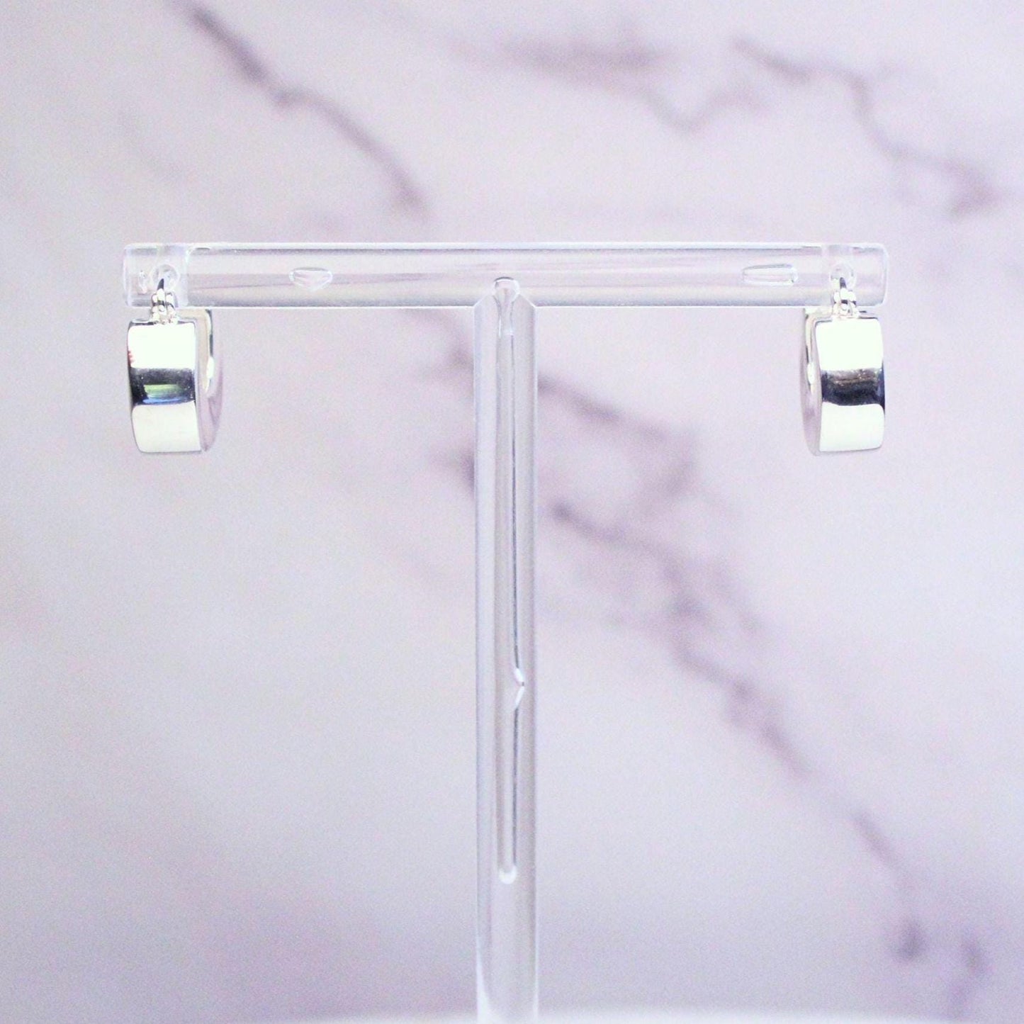 Sterling Silver Chunky Kelly Hoop Earrings | Modern Minimalist Silver Hoops | Everyday Statement Earrings