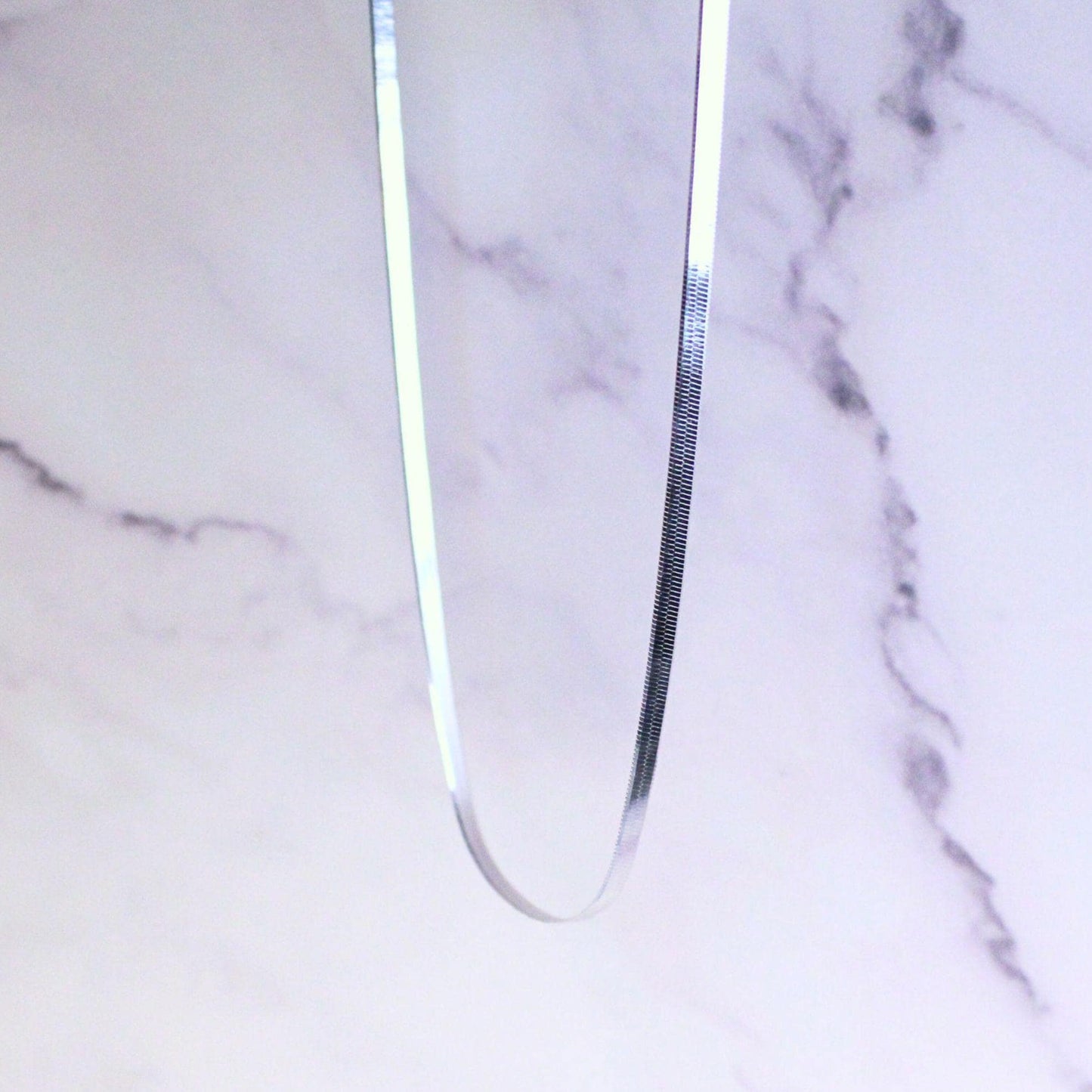 Sterling Silver Herringbone Elliot Necklace | 3mm Flat Snake Chain | 925 Solid Silver Choker | Minimalist Layering Necklace