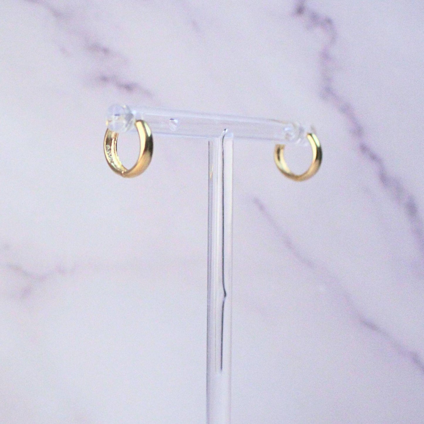 14k Solid Gold Classic Hoop Earrings – 3mm Wide