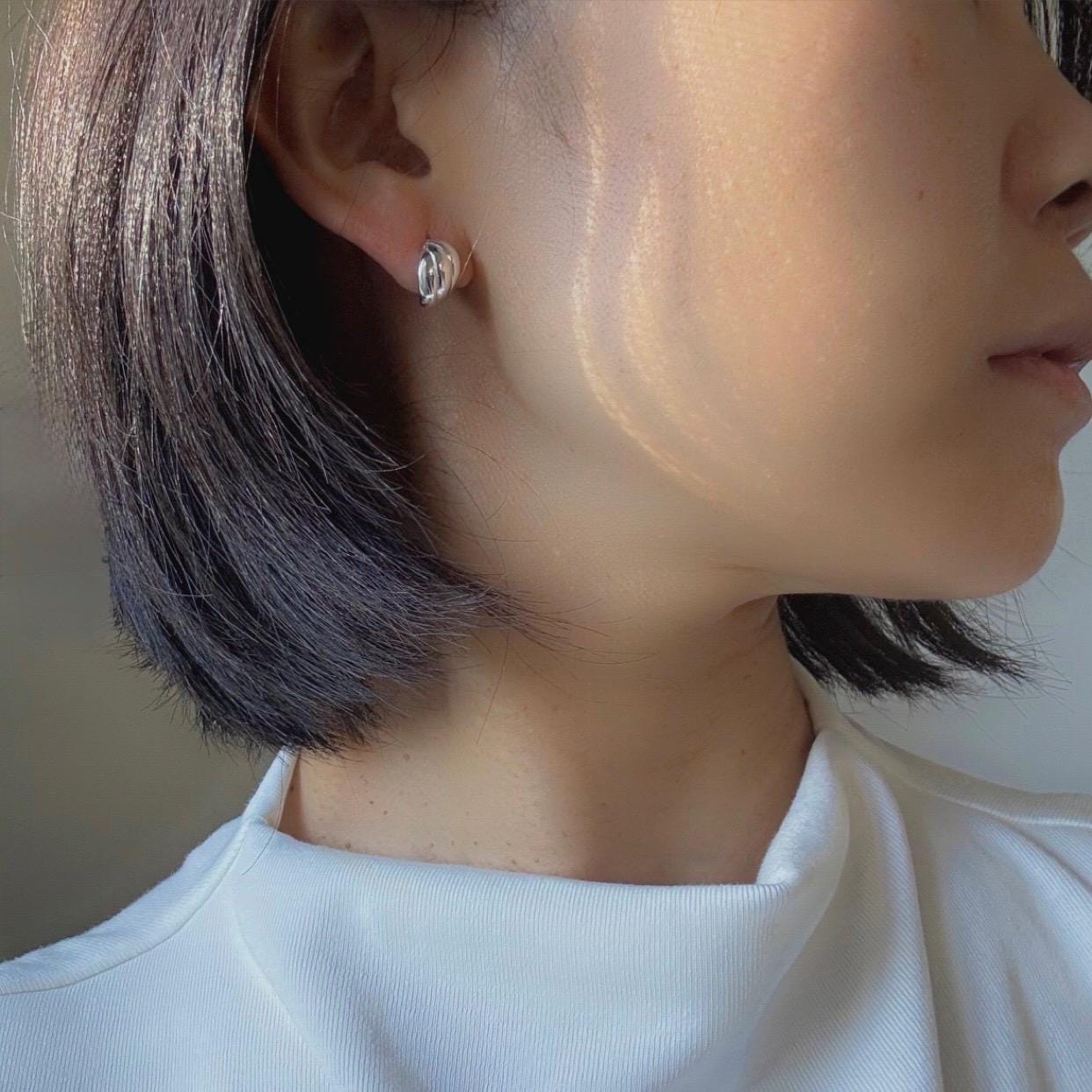 Minimalist Sterling Silver Dome Vivian Stud Earrings