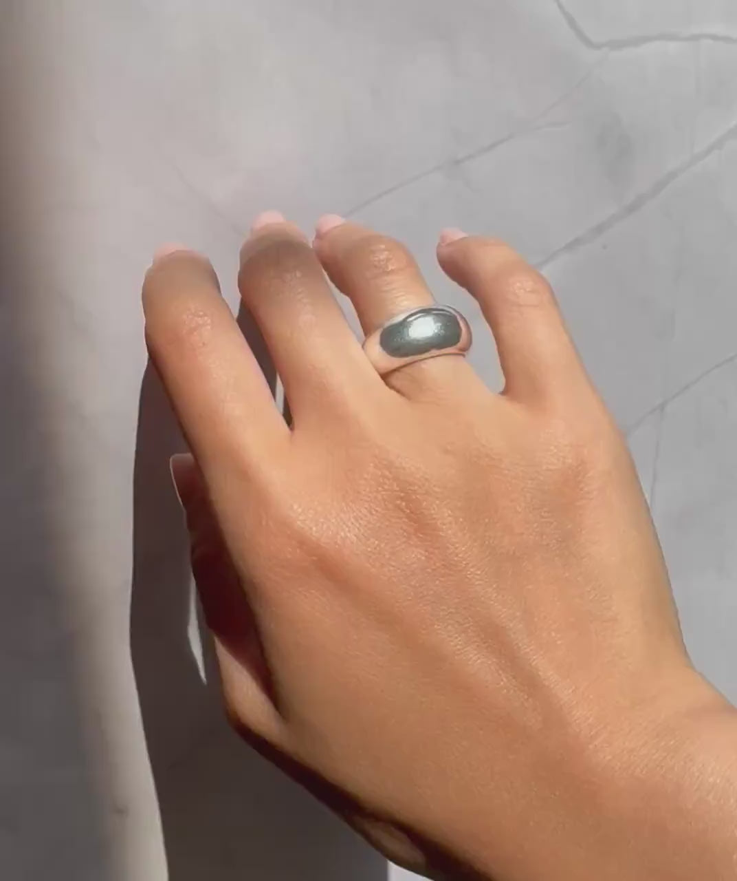 New Solid Sterling Silver Jett Dome Ring β Sleek Statement Band for Everyday Wear