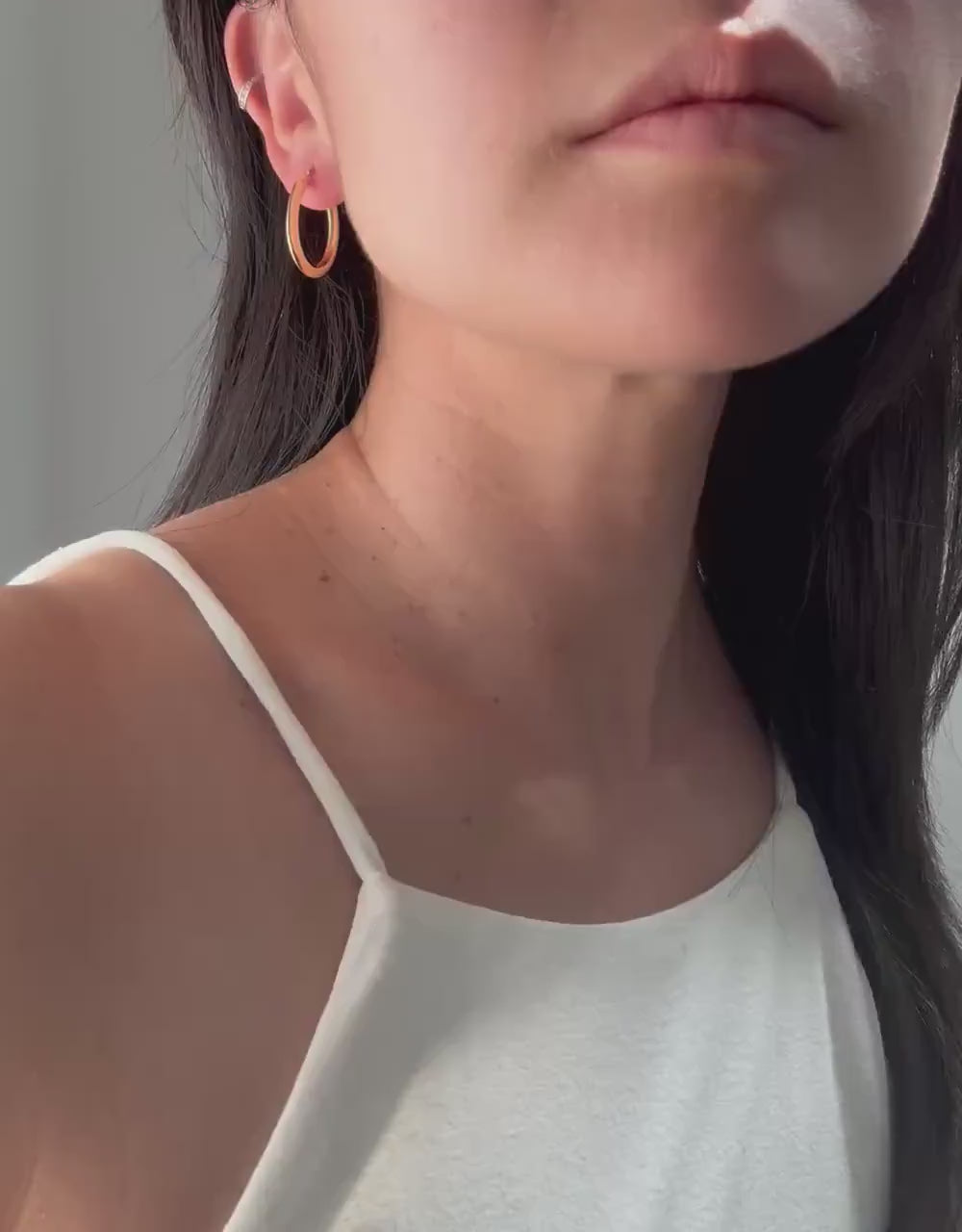 14k solid gold Oval Hoop Earrings – Sleek, Minimal, and Modern fine vintage jewelry