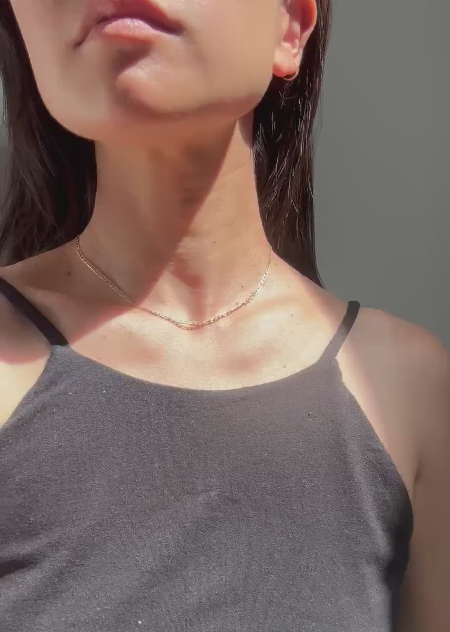 10K Gold Spencer Chain Necklace: Unisex Elongated Link Design