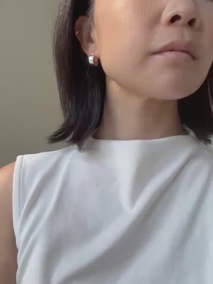 Chunky Sterling Silver Kelly Hoop Earrings: Modern Minimalist Kelly Hoops