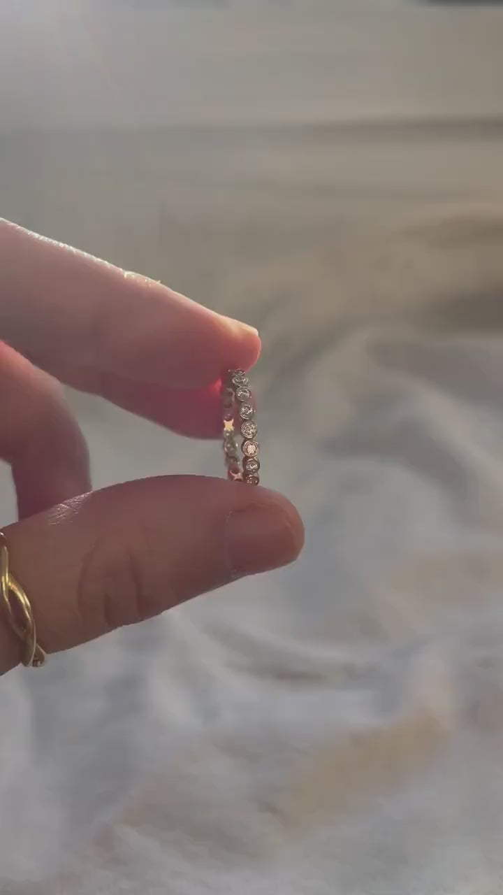 14k Solid Gold and Diamond Grace Eternity Ring – Real Natural Diamonds