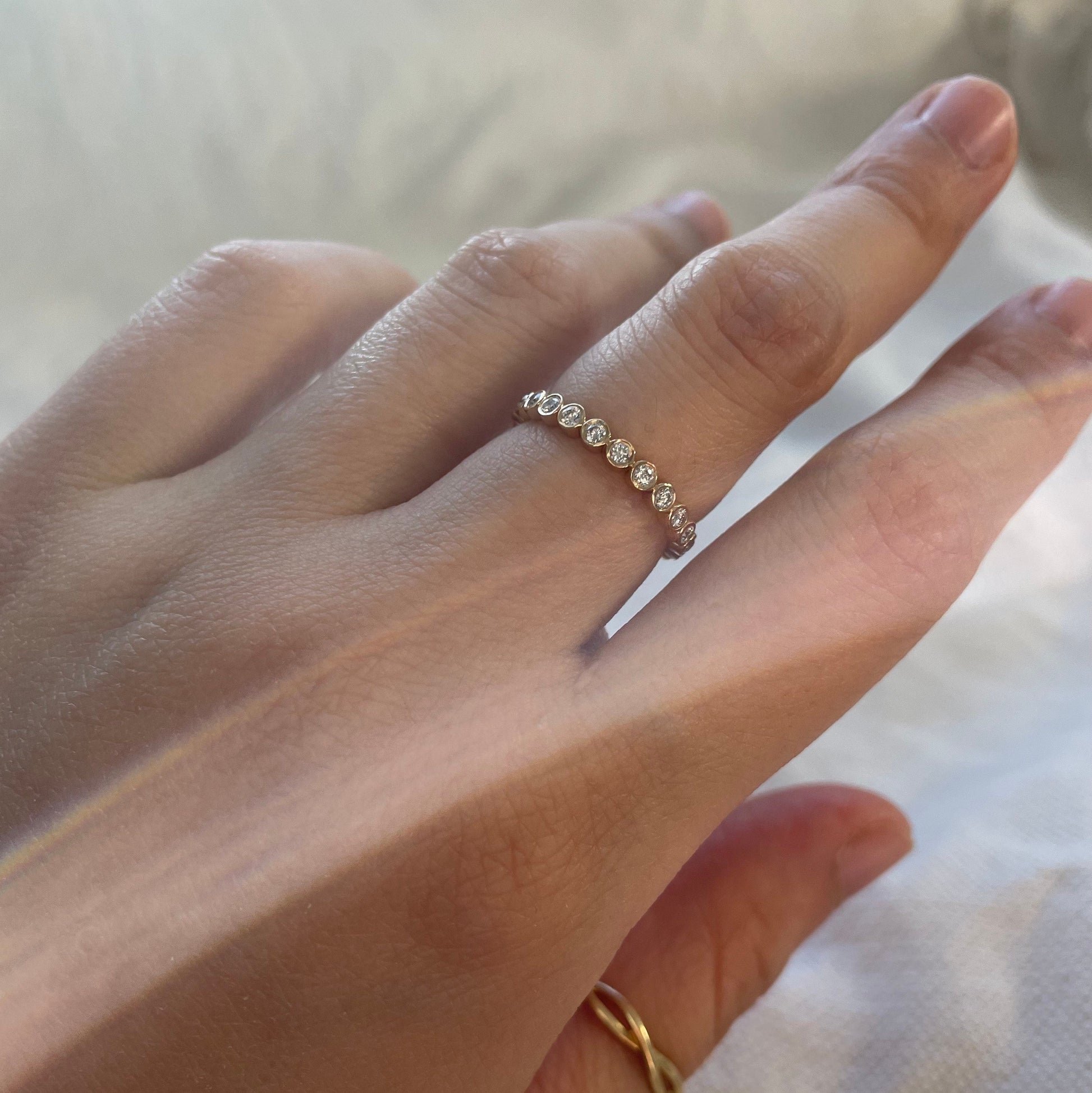 14k Solid Gold and Diamond Grace Eternity Ring – Real Natural Diamonds