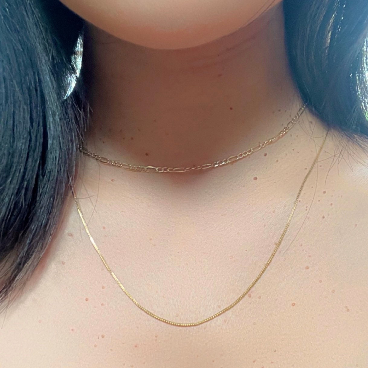 18k Solid Gold Fox Tail Chain Necklace - 19" Vintage Jewelry