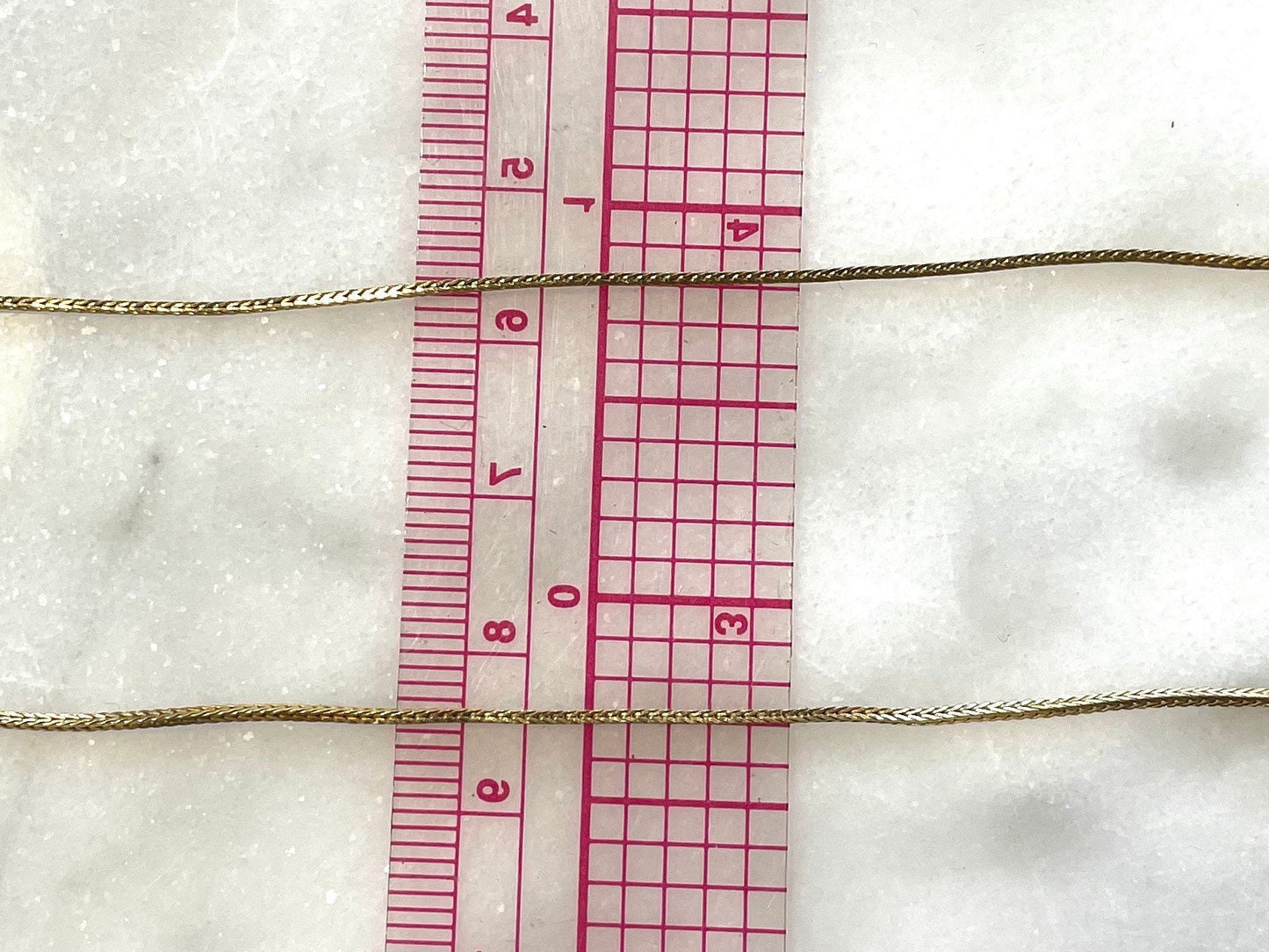 18k Solid Gold Fox Tail Chain Necklace - 19" Vintage Jewelry