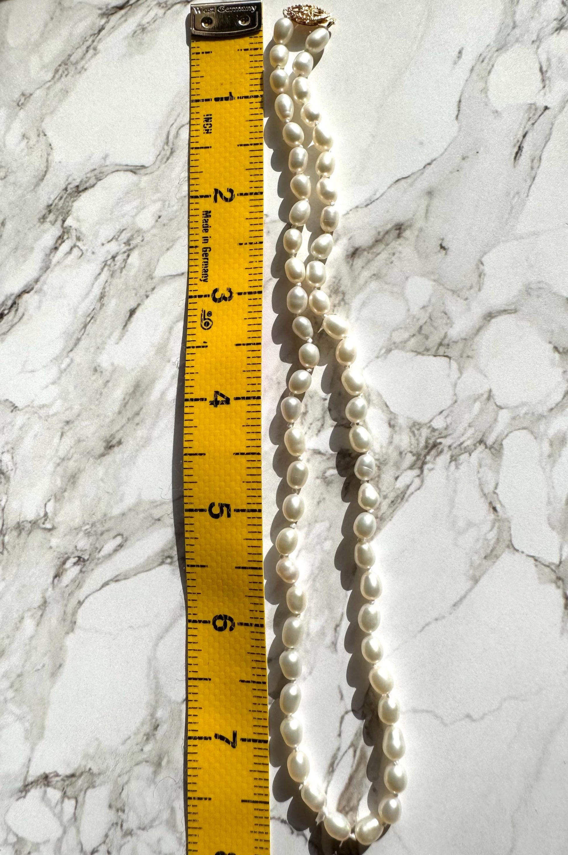 14k Gold Pearl Choker Necklace - Handmade Fine Jewelry, 16”