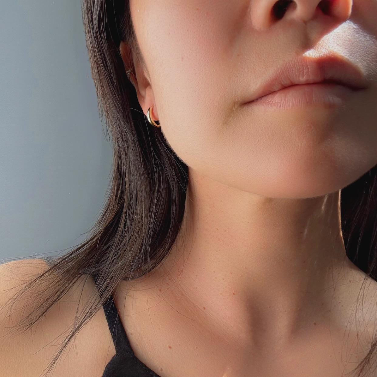 10k Solid Gold Sage Huggie Hoop Earrings: Modern Minimalist Jewelry