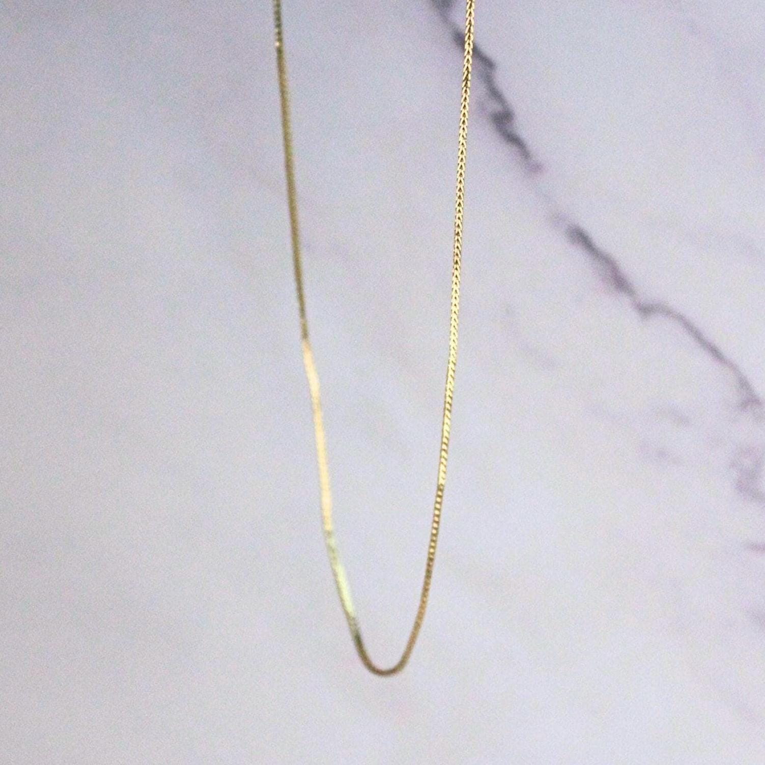 18k Solid Gold Fox Tail Chain Necklace - 19" Vintage Jewelry