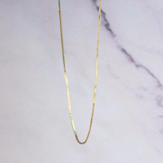 18k Solid Gold Fox Tail Chain Necklace - 19" Vintage Jewelry