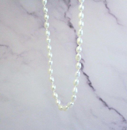 14k Gold Pearl Choker Necklace - Handmade Fine Jewelry, 16”