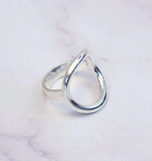 New Solid Sterling Silver Riley Ring – Minimalist Bold Statement Band with Rounded Circle Design