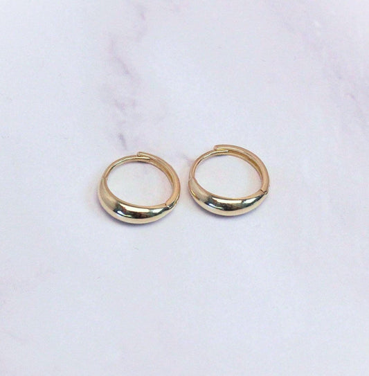 New 10k solid gold Sage huggie hoop earrings high quality and modern perfect for layering daily wear precious fine jewelry