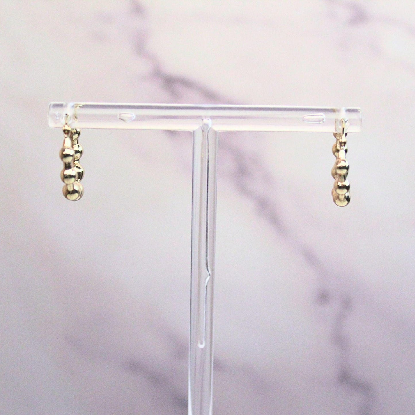 New 14k solid gold Ella Beaded Hoops – Playful, Polished, and Perfectly Lightweight well made fine vintage jewelry