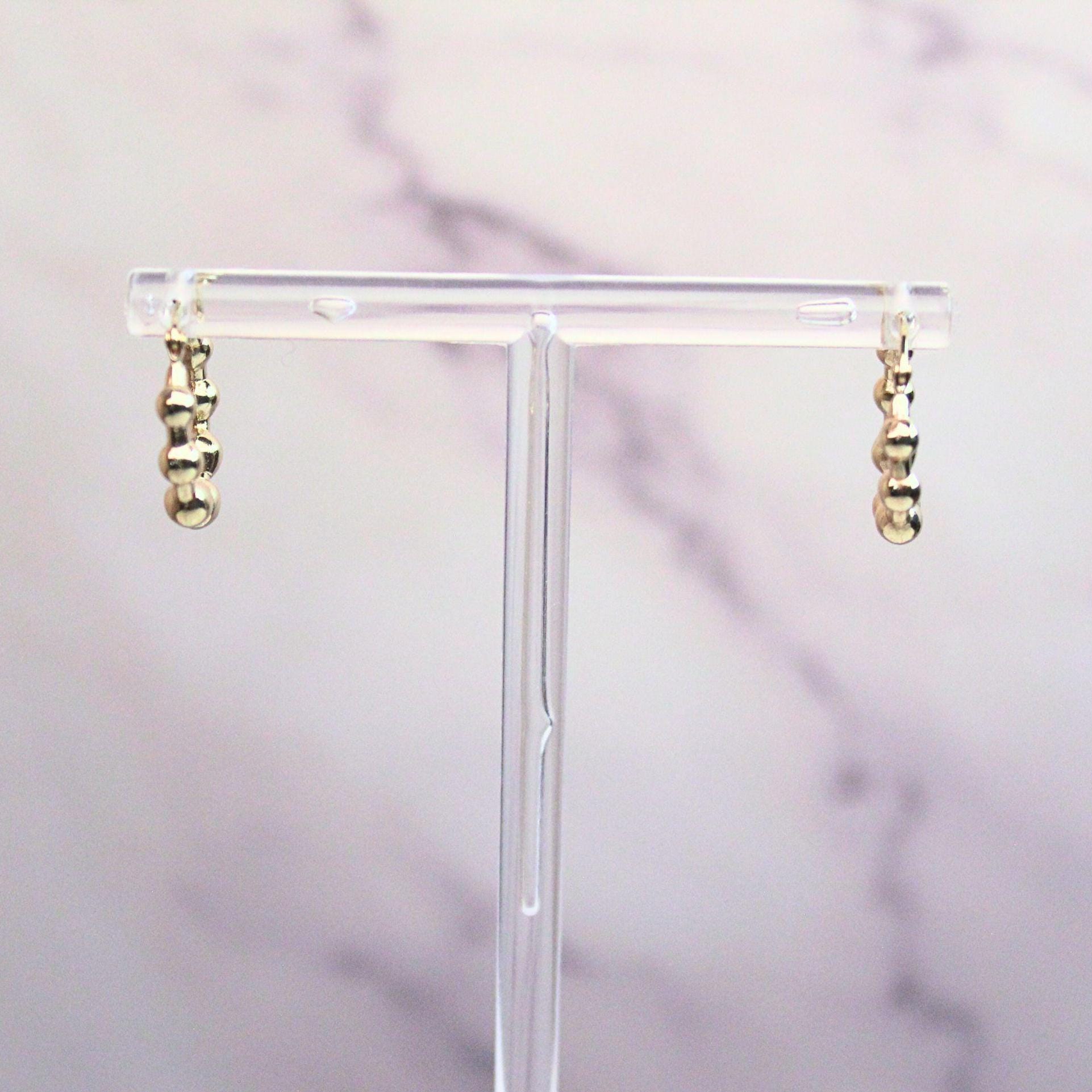 New 14k solid gold Ella Beaded Hoops – Playful, Polished, and Perfectly Lightweight well made fine vintage jewelry