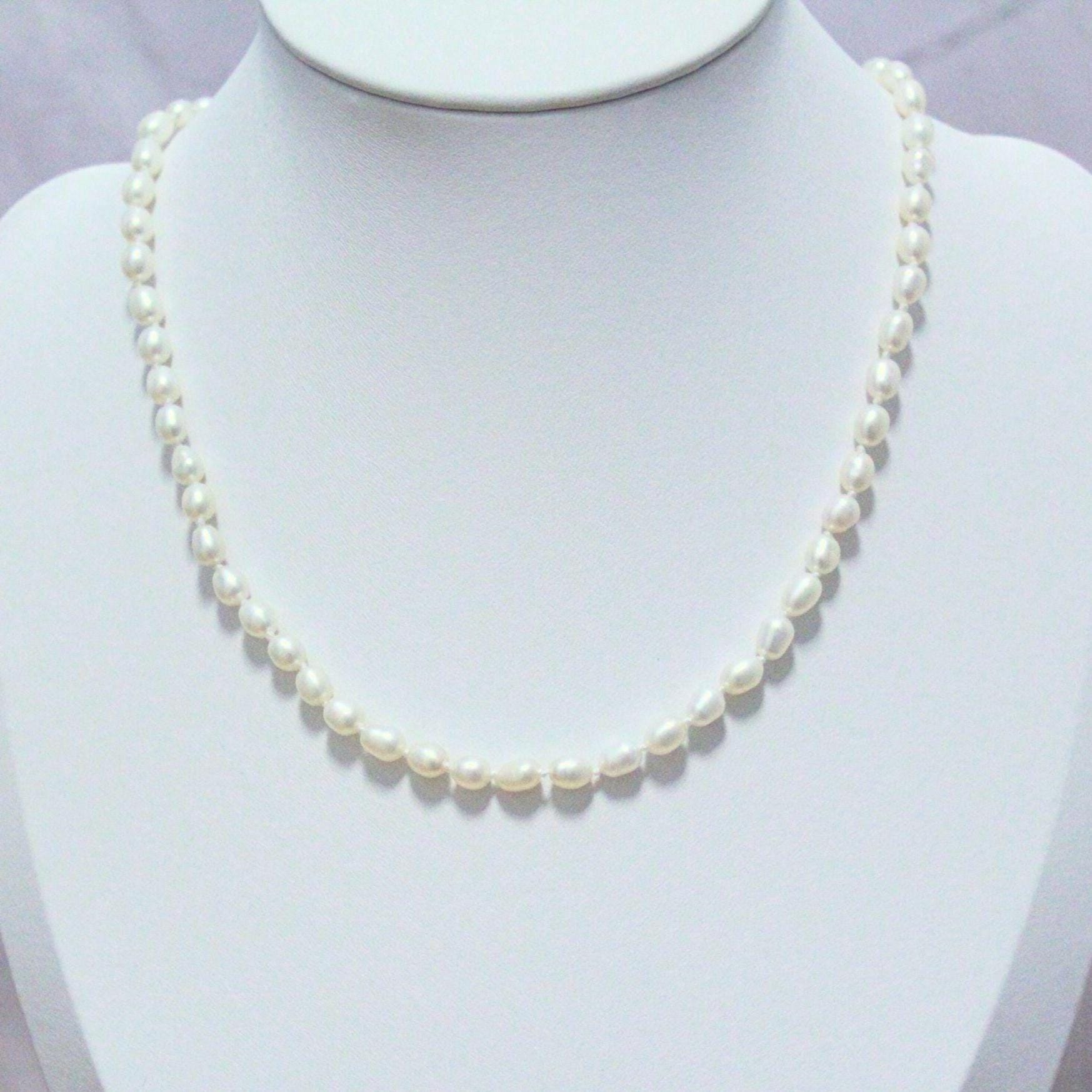 14k Gold Pearl Choker Necklace - Handmade Fine Jewelry, 16”