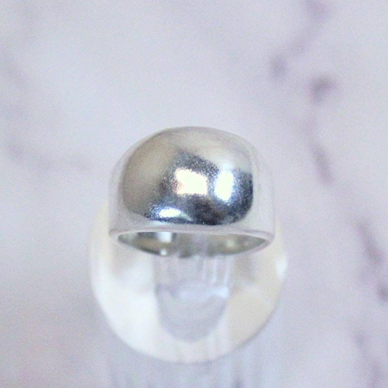 New Solid Sterling Silver Wren Dome Ring – Extra Bold & Minimal Statement Band