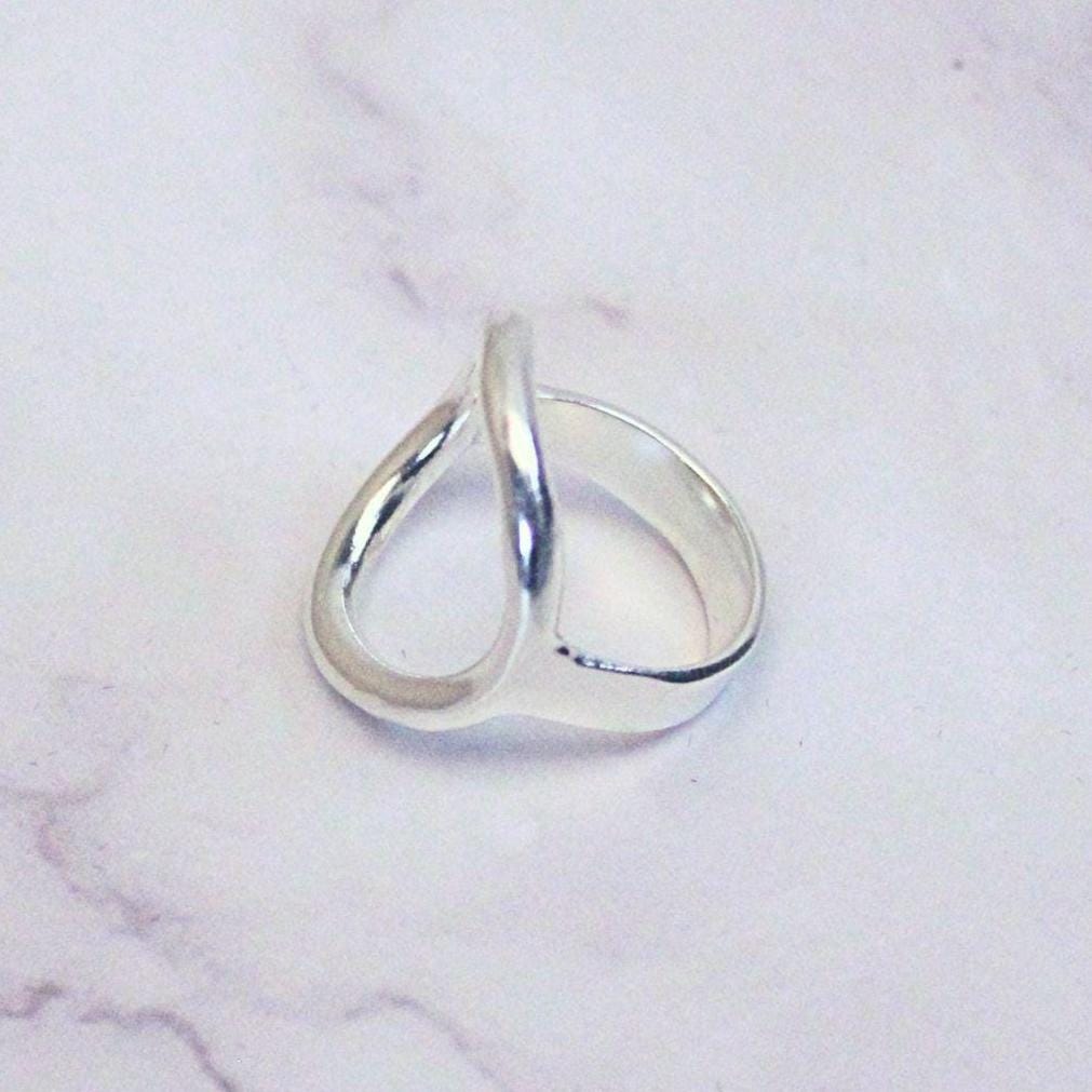 New Solid Sterling Silver Riley Ring – Minimalist Bold Statement Band with Rounded Circle Design