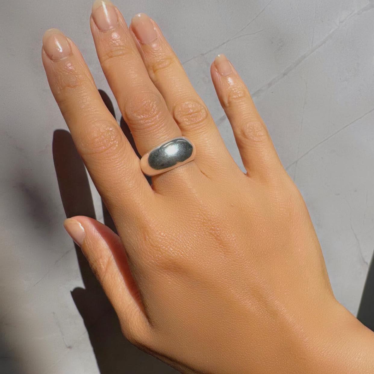New Solid Sterling Silver Jett Dome Ring – Sleek Statement Band for Everyday Wear