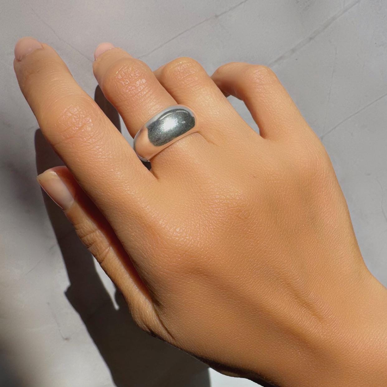 New Solid Sterling Silver Jett Dome Ring – Sleek Statement Band for Everyday Wear