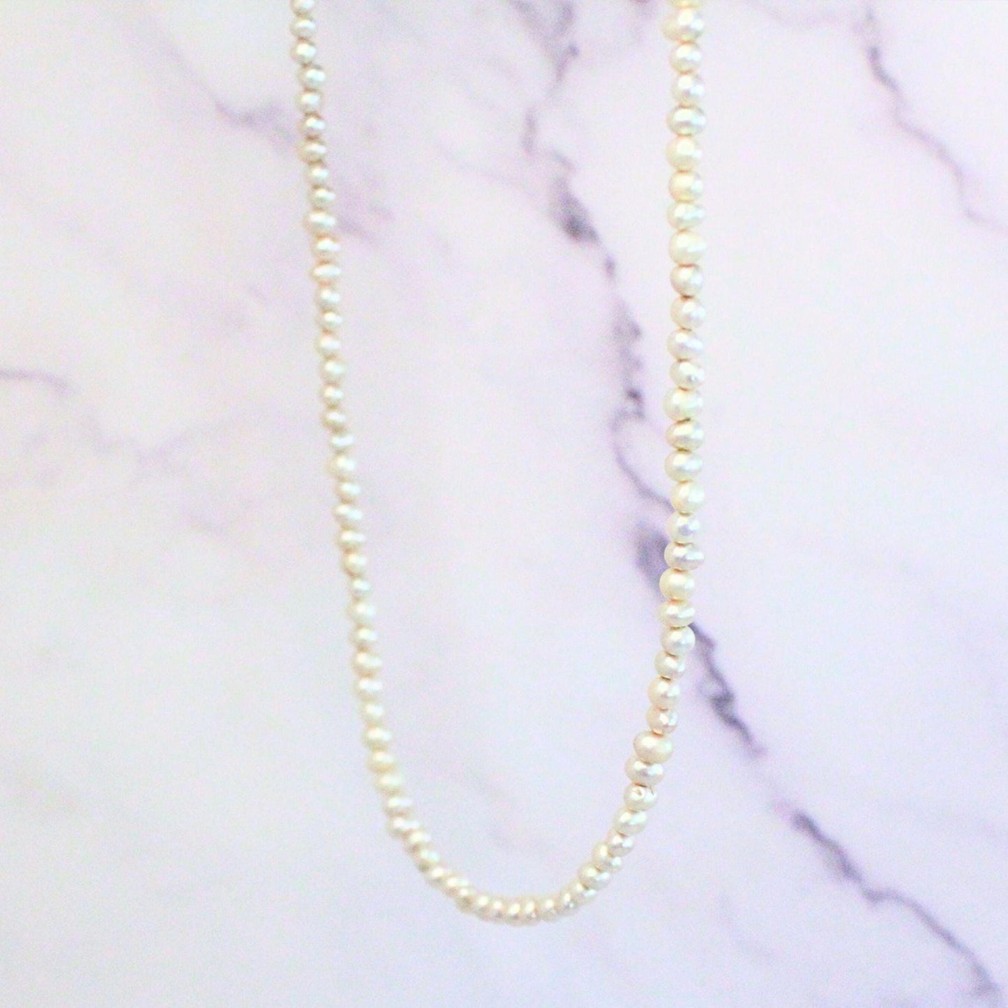 Dainty Freshwater Pearl Necklace – Sterling Silver Clasp