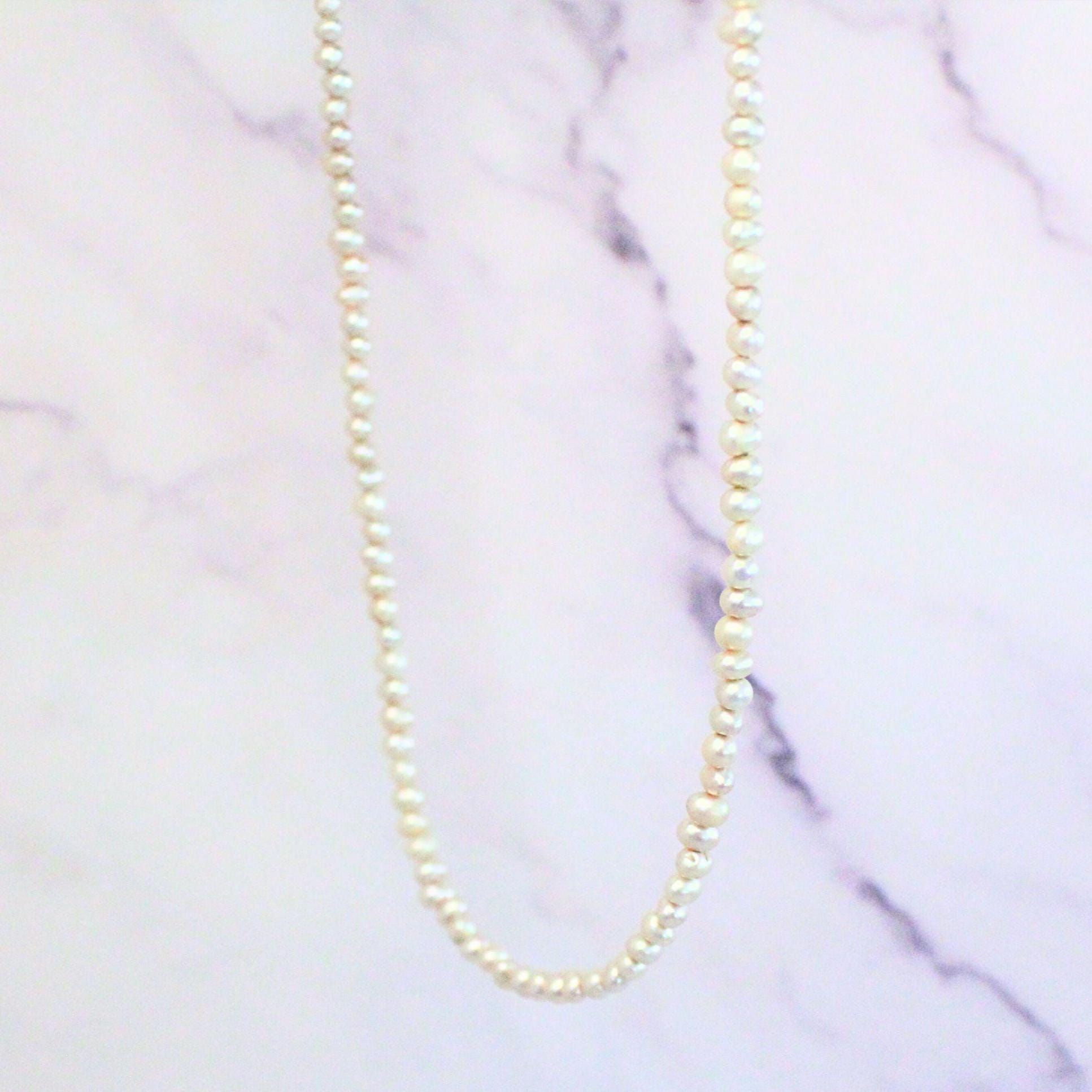 Dainty Freshwater Pearl Necklace – Sterling Silver Clasp