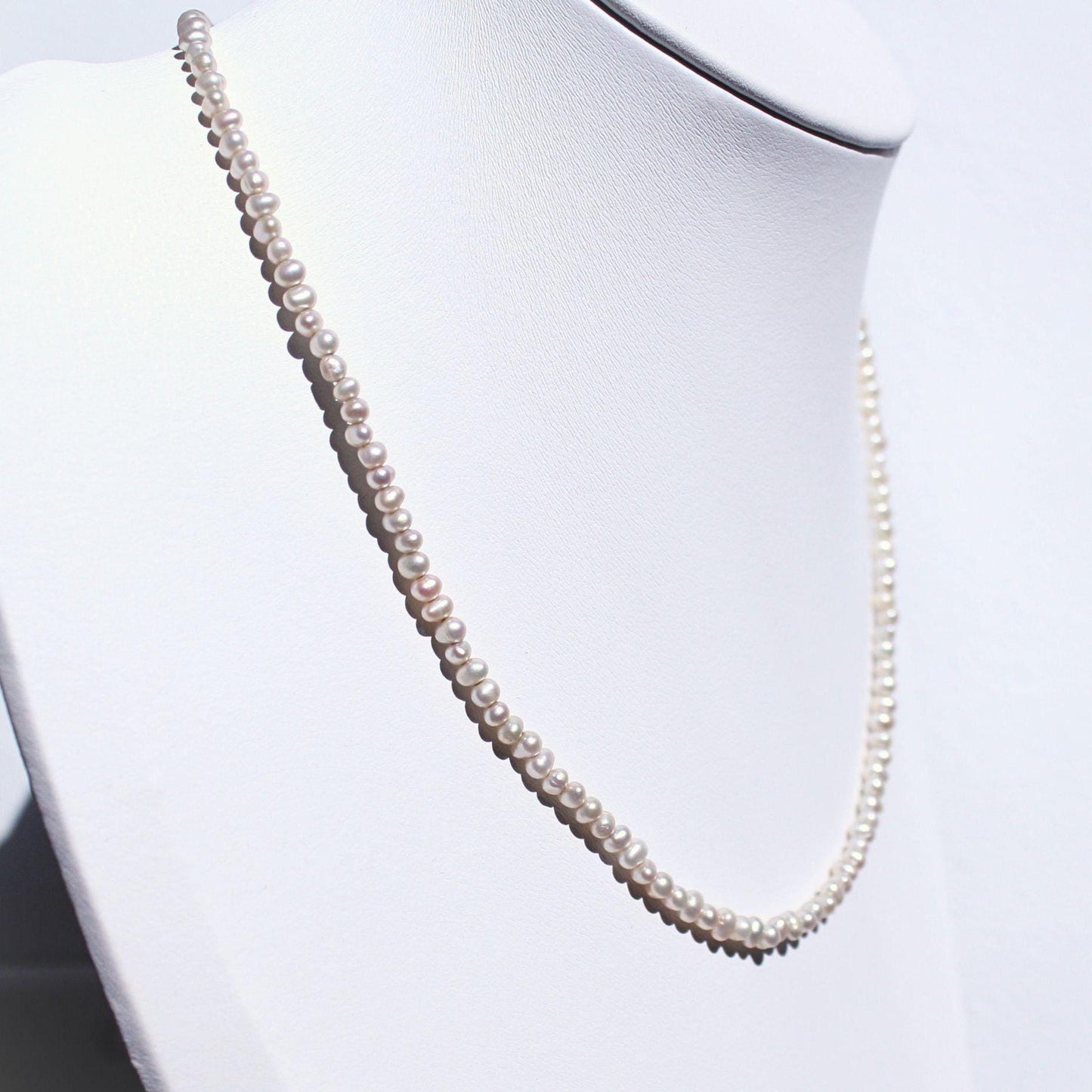Dainty Freshwater Pearl Necklace – Sterling Silver Clasp