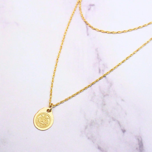 18K Solid Gold Aztec Sun God Dios Necklace