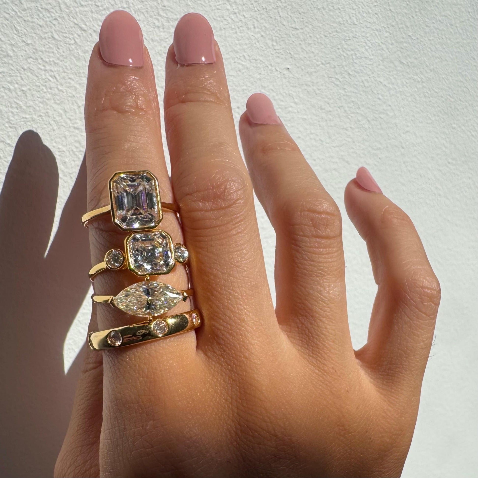 14k Solid Gold Freya Ring – 14k Hollow Band with 2ct Marquise Moissanite