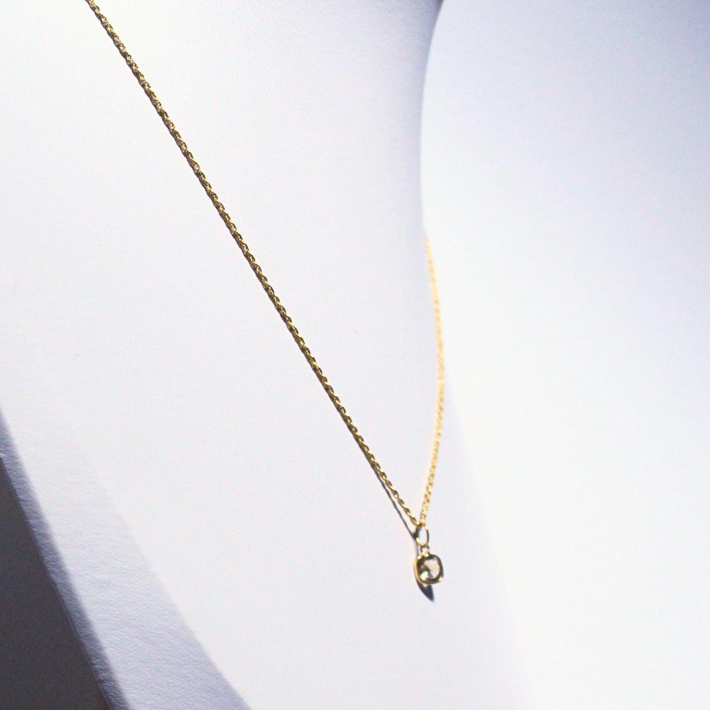 18K Solid Gold Lori Citrine Necklace: November Birthstone Pendant