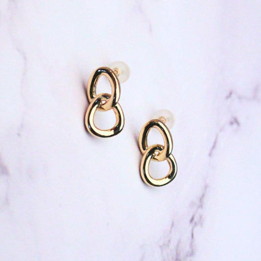 18k Solid Gold Interlocking Loop Isabella Earrings