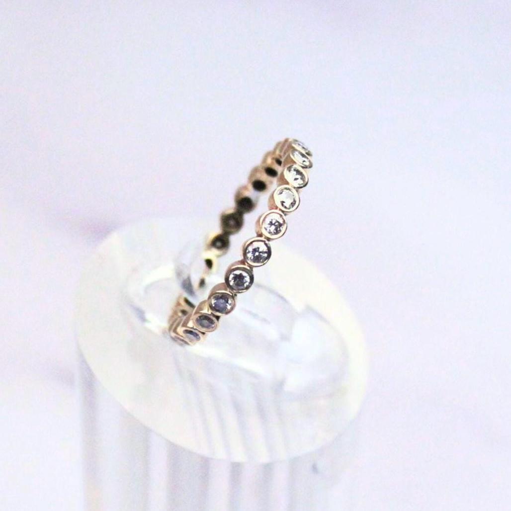 14k Solid Gold and Diamond Grace Eternity Ring – Real Natural Diamonds