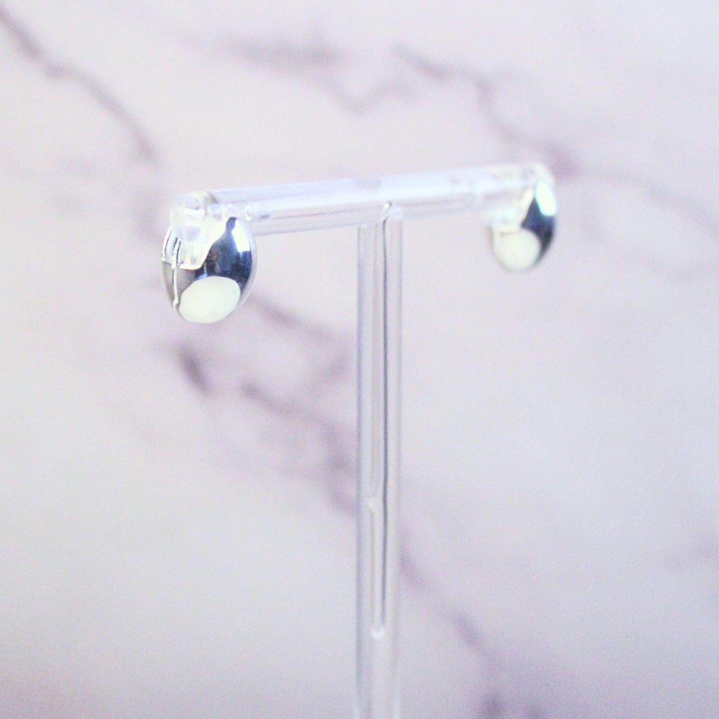 Minimalist Sterling Silver Abigail Dome Earrings | Classic Rounded Studs | Timeless Everyday Jewelry