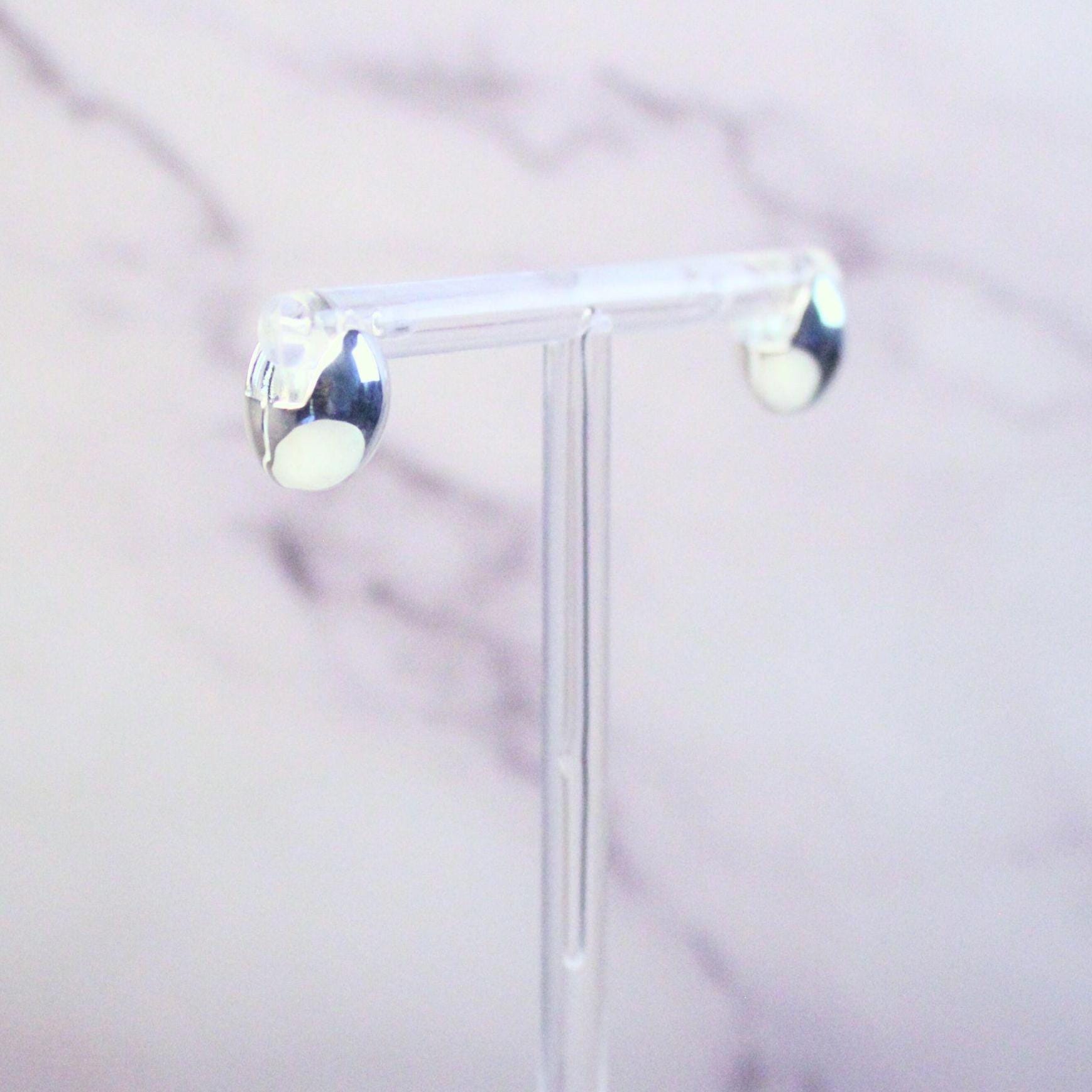 Minimalist Sterling Silver Abigail Dome Earrings | Classic Rounded Studs | Timeless Everyday Jewelry