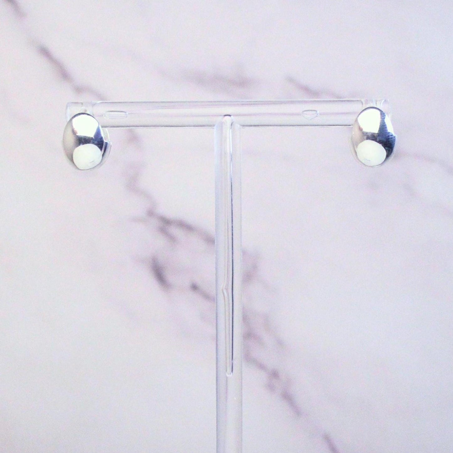 Minimalist Sterling Silver Abigail Dome Earrings | Classic Rounded Studs | Timeless Everyday Jewelry