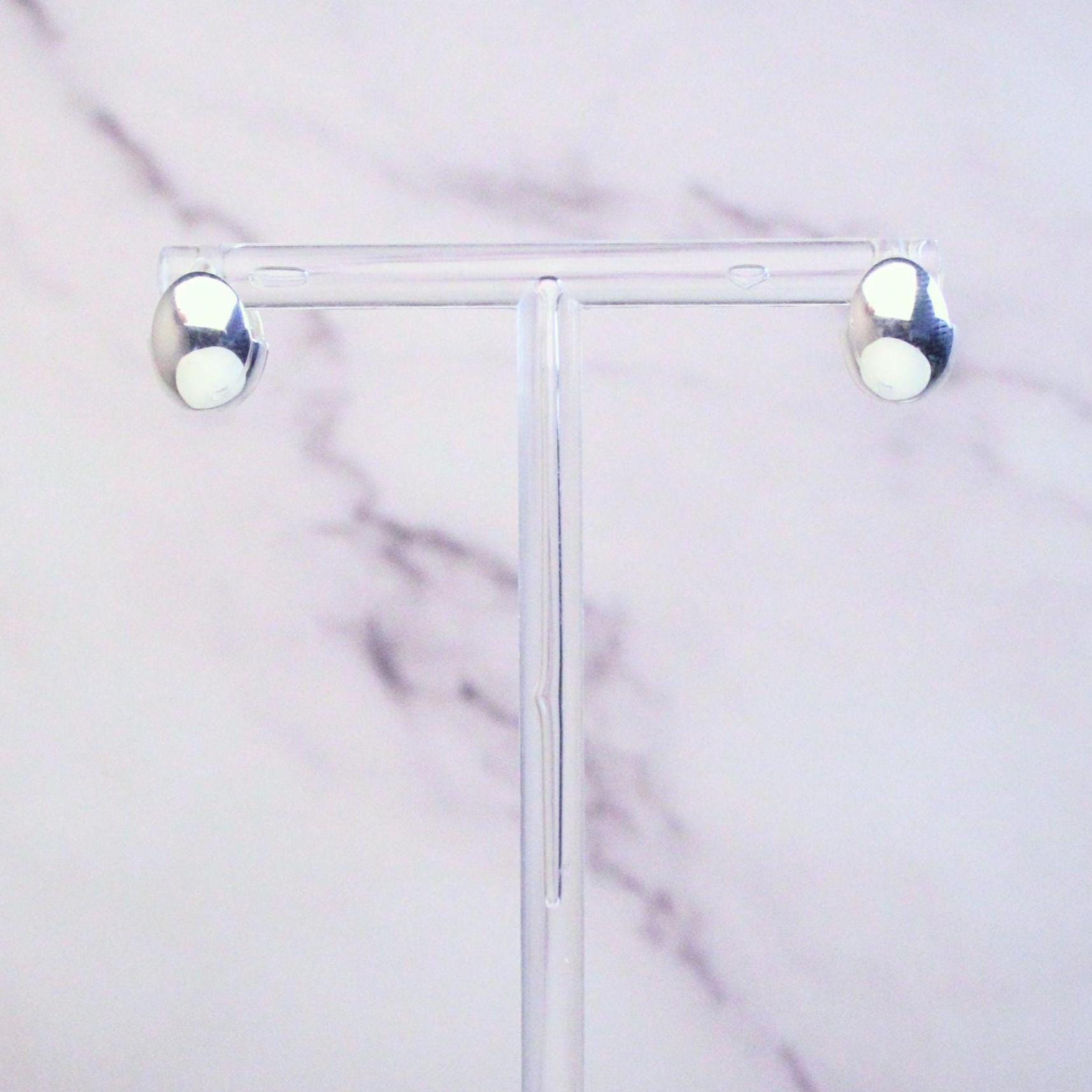 Minimalist Sterling Silver Abigail Dome Earrings | Classic Rounded Studs | Timeless Everyday Jewelry