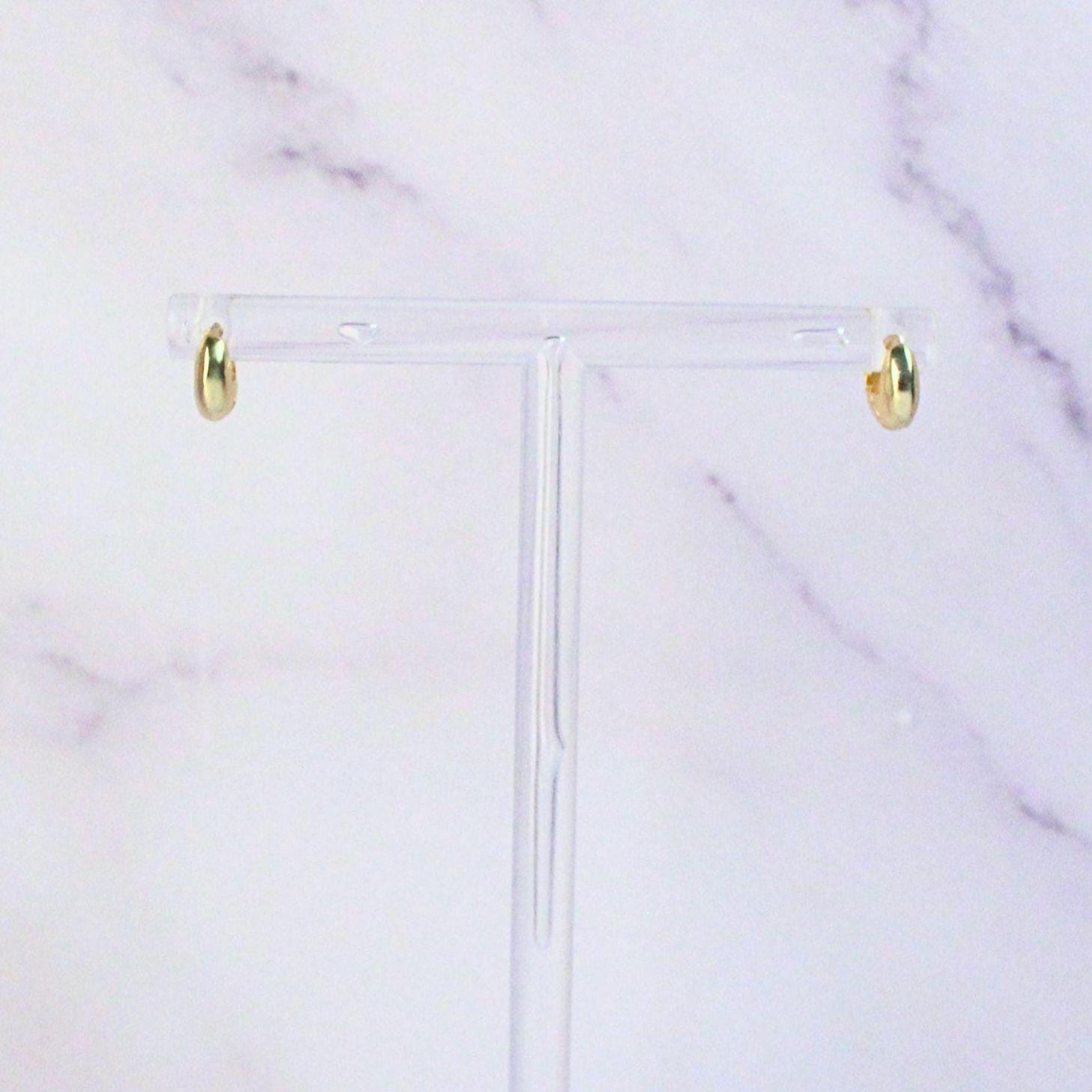 Minimalist Ultra Mini Sterling Silver Stella Earrings | 14k Gold Plated | Everyday Hoop Studs