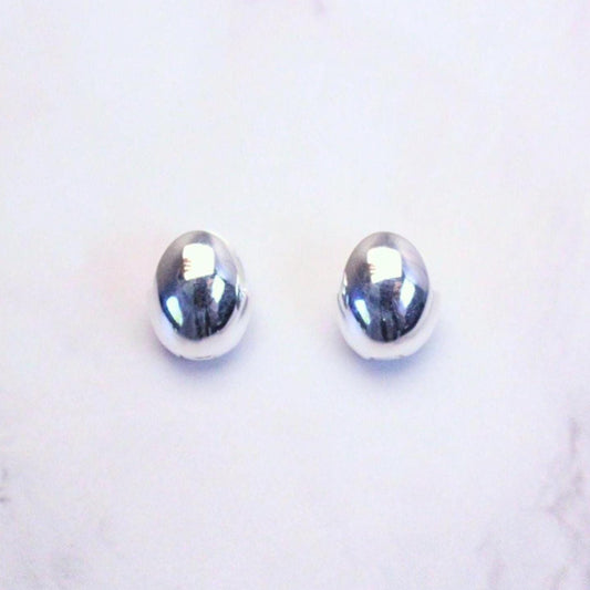 Minimalist Sterling Silver Abigail Dome Earrings | Classic Rounded Studs | Timeless Everyday Jewelry