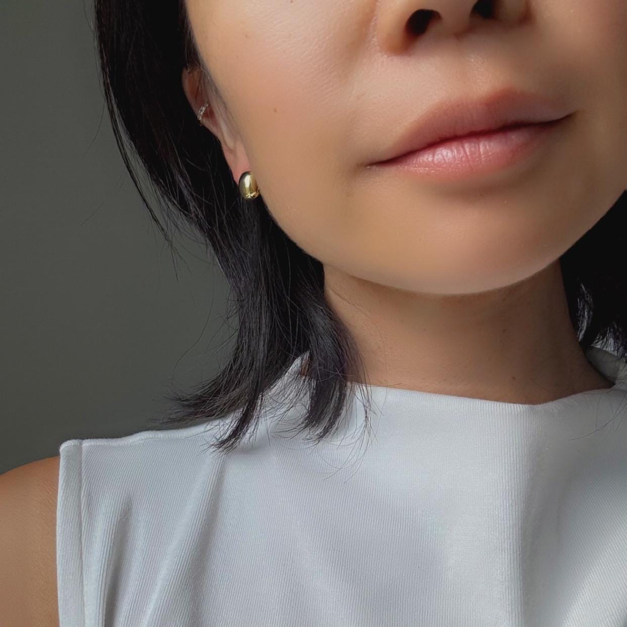 Minimalist Sterling Silver Abigail Hoop Earrings: 14k Gold Plated