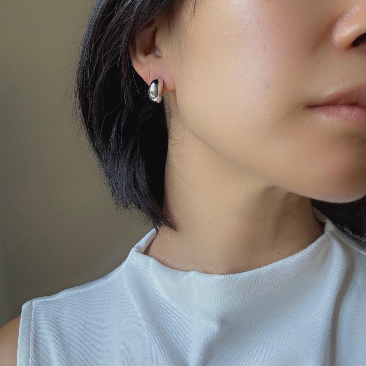 Minimalist Crescent Sterling Silver Zoey Earrings Everyday Statement Jewelry