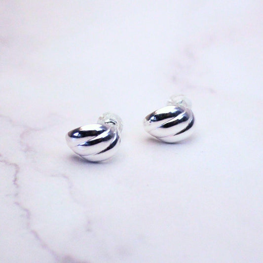 Minimalist Sterling Silver Dome Vivian Stud Earrings